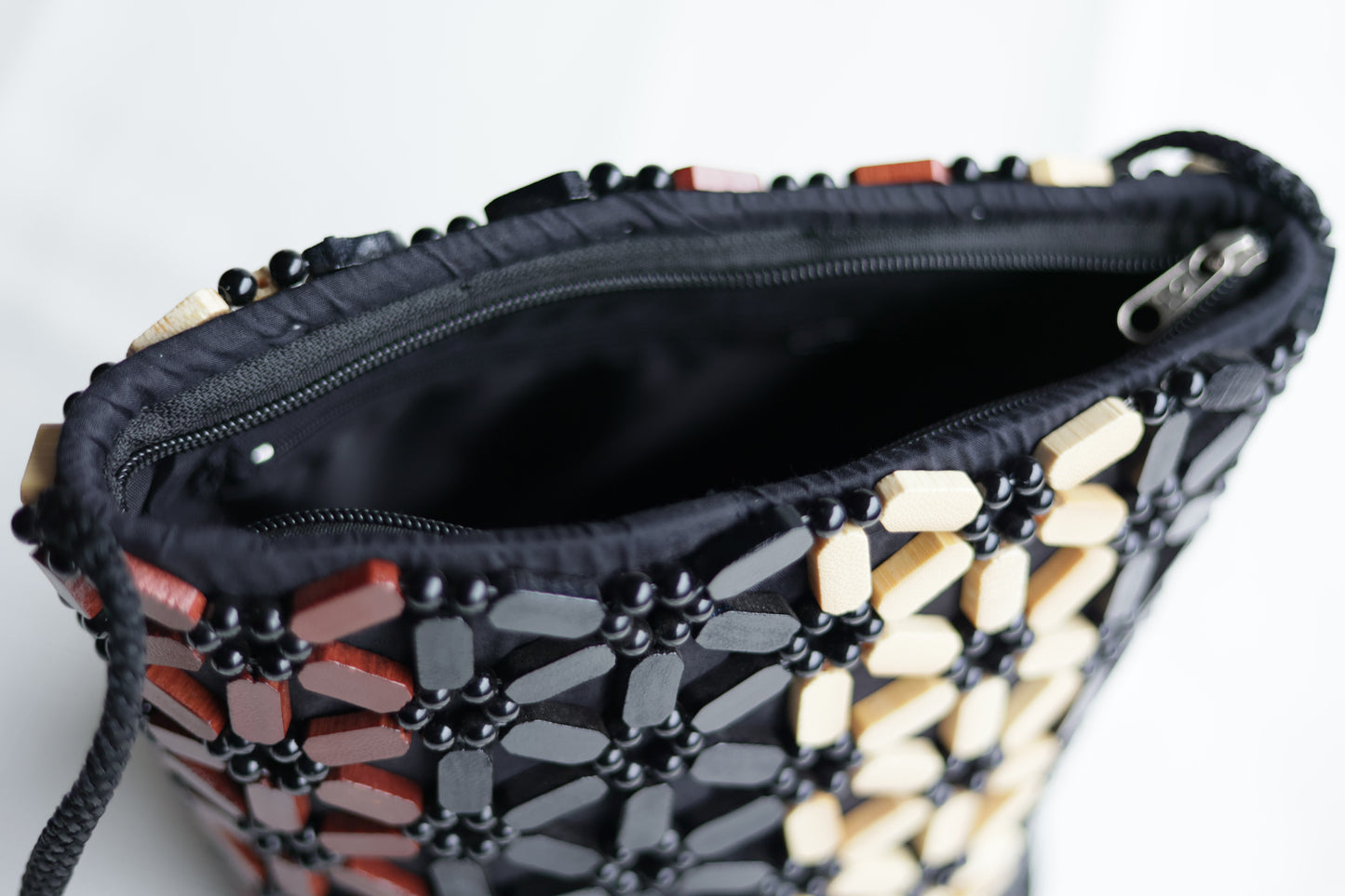Beaded wood bags