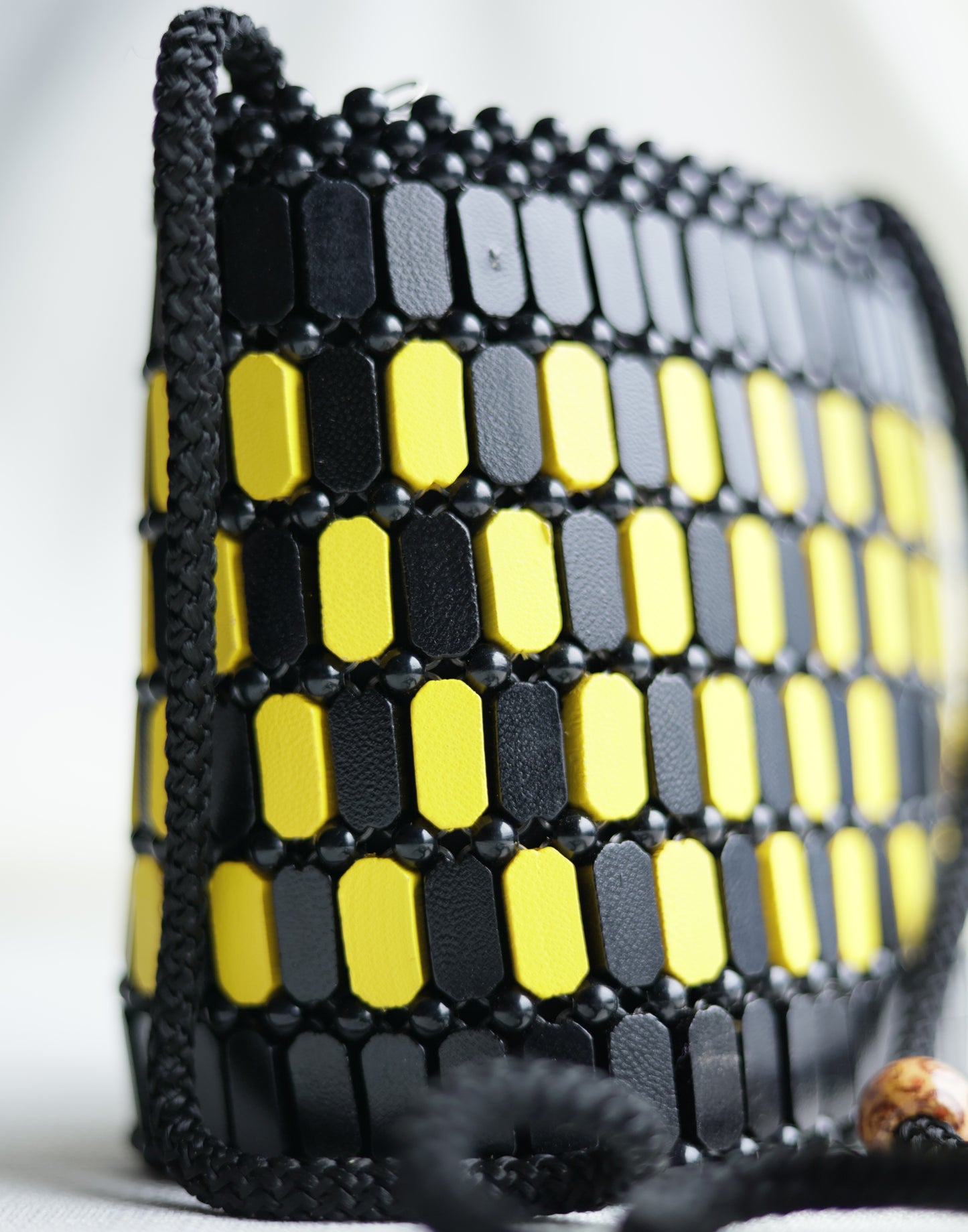 Beaded wood bags