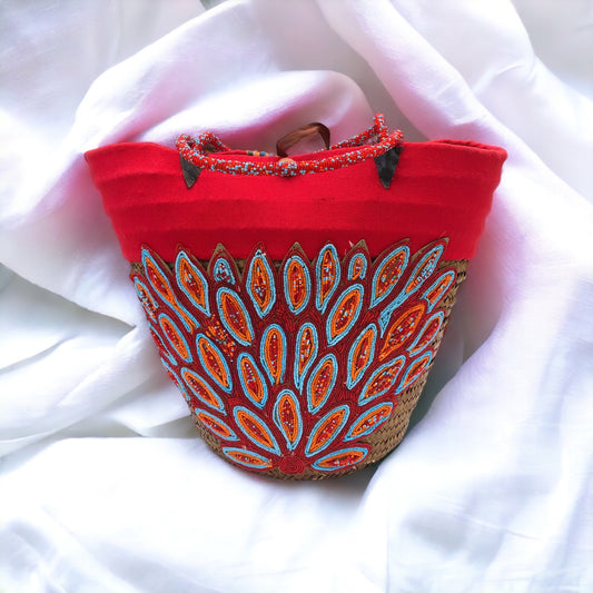 Paisley Beaded Basket